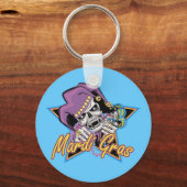 Mardi Gras Jester Skull Schlüsselanhänger (Vorderseite)