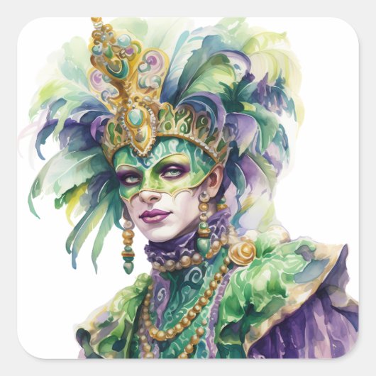 Mardi Gras Jester Sticker (Vorderseite)