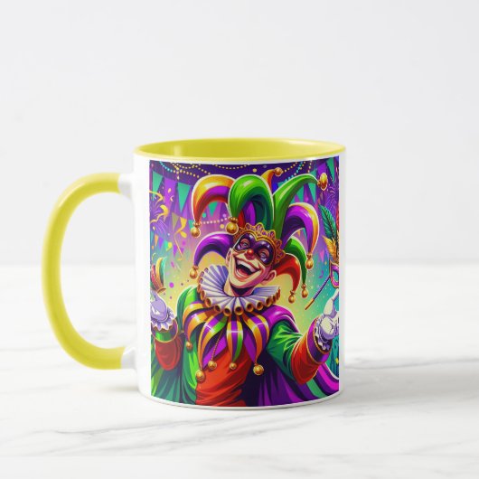 Mardi Gras Jester Tasse - Bunter Karneval (Links)
