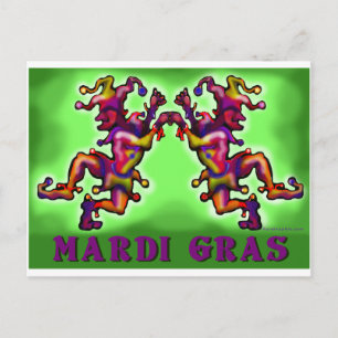 Mardi Gras Jesters Postkarte