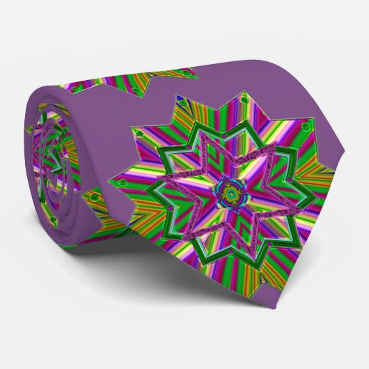 Mardi Gras Jewel Tones Lila NeckTie Krawatte (Gerollt)