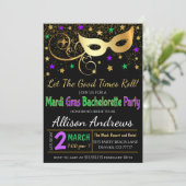 Mardi Gras Junggeselinnen-Abschied Einladung (Stehend Vorderseite)