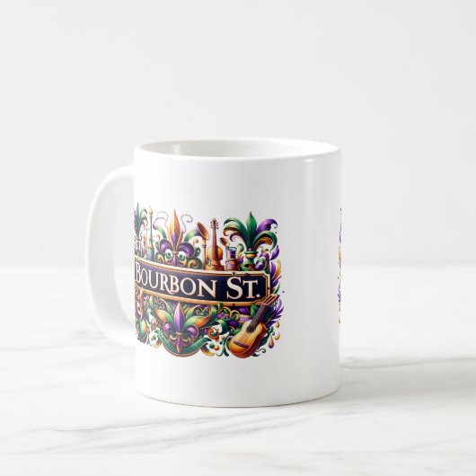 Mardi Gras Kaffeetasse (Vorderseite Links)