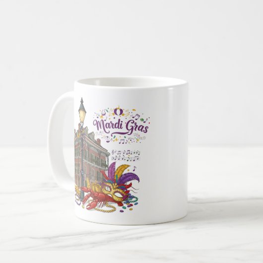 Mardi Gras Kaffeetasse (Vorderseite Links)