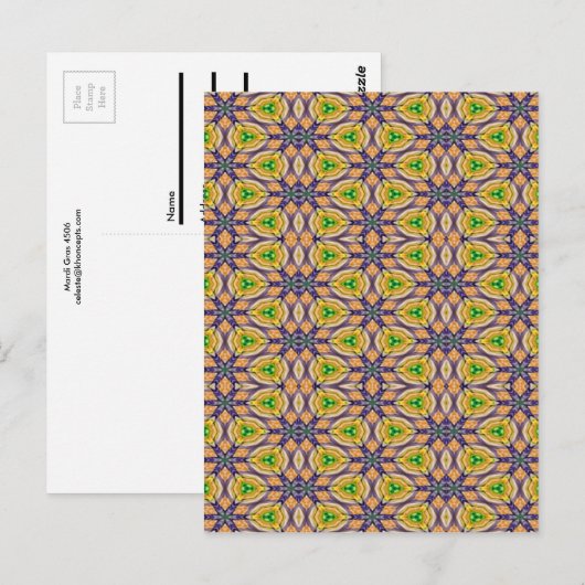 Mardi Gras Kaleidoscope Postkarte (Vorne/Hinten)