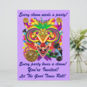 Mardi Gras-Karneval, bitte Andenken Einladung (Stehend Vorderseite)