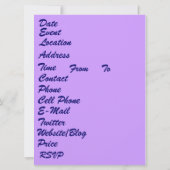 Mardi Gras-Karneval, bitte Andenken Einladung (Rückseite)