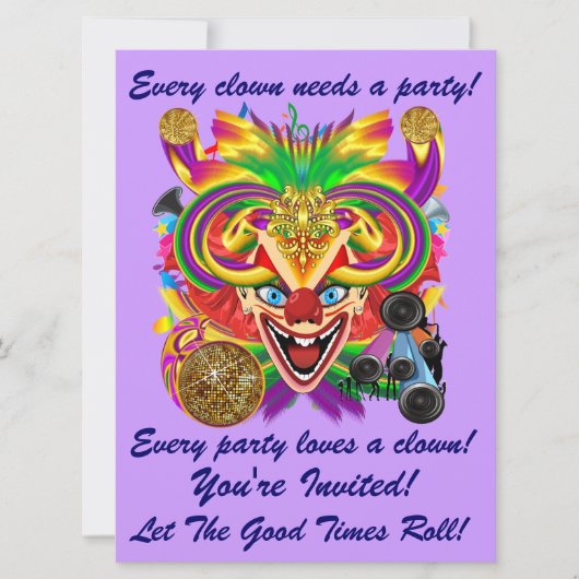 Mardi Gras-Karneval, bitte Andenken Einladung (Vorderseite)