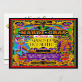 Mardi Gras Karneval Einladung (Vorne/Hinten)