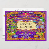 Mardi Gras Karneval Einladung (Vorne/Hinten)