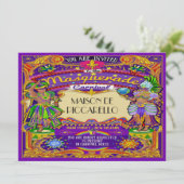 Mardi Gras Karneval Einladung (Stehend Vorderseite)