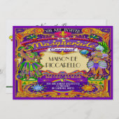 Mardi Gras Karneval Einladung (Vorne/Hinten)