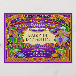 Mardi Gras Karneval Einladung