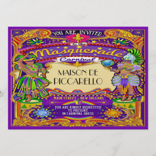 Mardi Gras Karneval Einladung