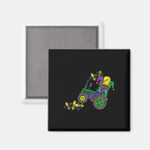 Mardi Gras Karneval Feier Kinder Jester Tracto Magnet (Vorderseite/Rückseite)