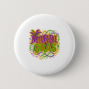 Mardi Gras Karneval Fett Dienstag Latch Häkeln Gar Button