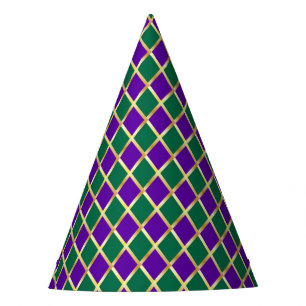 Mardi Gras Karneval Harlequin Lilie Diamond Partyhütchen