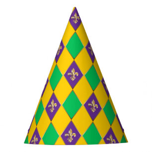 Mardi Gras Karneval Harlequin Lilie Diamond Partyhütchen