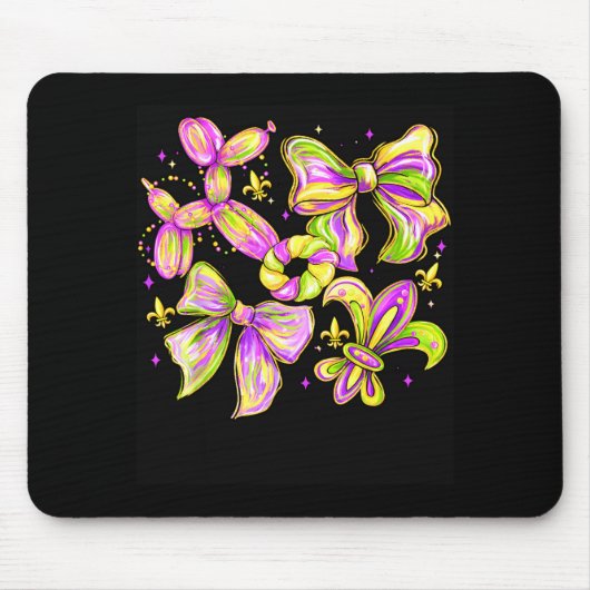 Mardi Gras Karneval Kokette Bogen King Cake Fleur Mousepad (Vorne)