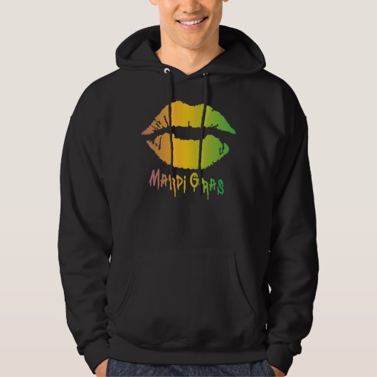Mardi Gras Karneval Kostüm Lila Amp Gold Fleur Hoodie (Vorderseite)