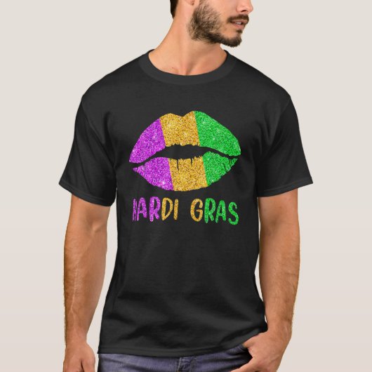 Mardi Gras Karneval Kostüm Lila Amp Gold Fleur- T-Shirt (Vorderseite)