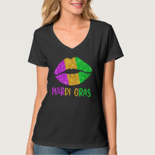 Mardi Gras Karneval Kostüm Lila Amp Gold Fleur T-Shirt