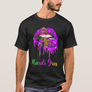 Mardi Gras Karneval Kostüm Lila Amp Gold Fleur T-Shirt