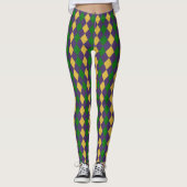Mardi Gras Karneval Lila Gold und grüne Leggings (Vorderseite)
