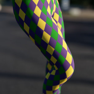 Mardi Gras Karneval Lila Gold und grüne Leggings