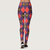 Mardi Gras Karneval Lilie Diamond Decke Leggings (Rückseite)