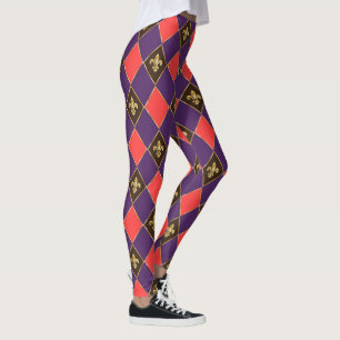 Mardi Gras Karneval Lilie Diamond Decke Leggings