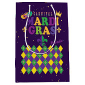 Mardi Gras Karneval Lilie Diamond Decke Mittlere Geschenktüte (Vorderseite)