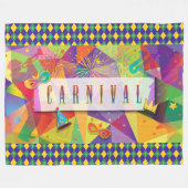 Mardi Gras Karneval Lilie Diamond Decor Fleecedecke (Vorderseite (Horizontal))