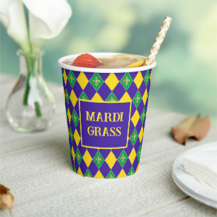 Mardi Gras Karneval Lilie Diamond Decor Pappbecher