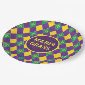 Mardi Gras Karneval Lilie Diamond Decor Pappteller (Schrägansicht)