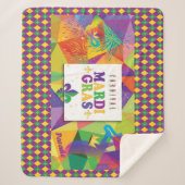 Mardi Gras Karneval Lilie Diamond Decor Sherpadecke (Vorderseite)