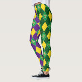 Mardi Gras Karneval Lilie Diamond Harlequin Leggings (Links)