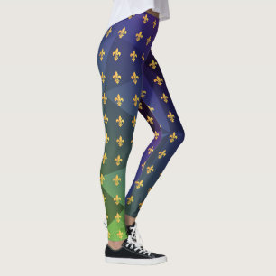 Mardi Gras Karneval Lilie Diamond Harlequin Leggings
