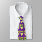 Mardi Gras Karneval Maske auf Lila NeckTie Krawatte (Gebunden)