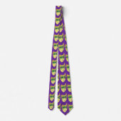 Mardi Gras Karneval Maske auf Lila NeckTie Krawatte (Rückseite)