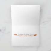 Mardi Gras Karneval Maske mit Federn in Bronze Karte (Innenseite)