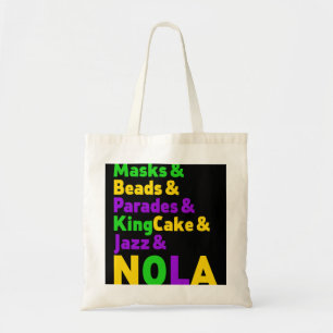 Mardi Gras Karneval Masken Beads Jazz Parade King Tragetasche