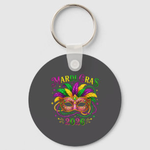 Mardi Gras Karneval New Orleans 2026 Narr Maske B Schlüsselanhänger