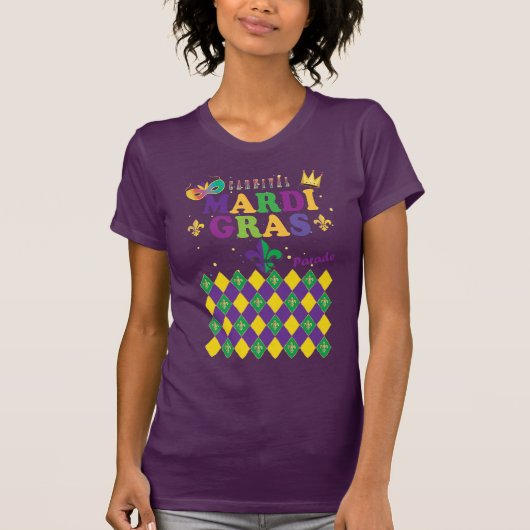 Mardi Gras Karneval Party Lilie T-Shirt (Vorderseite)