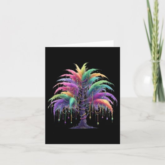 Mardi Gras-Karneval-Perlbaum Karte (Vorderseite)