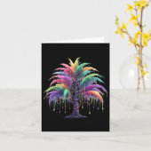 Mardi Gras-Karneval-Perlbaum Karte (Gelbe Blume)