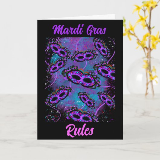 Mardi Gras Karte (Gelbe Blume)