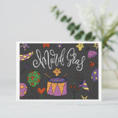 Mardi Gras Karte (Stehend Vorderseite)
