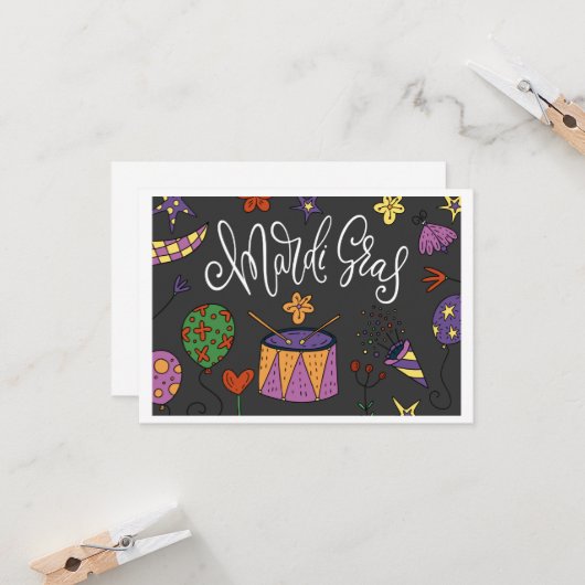 Mardi Gras Karte (Vorderseite/Rückseite Beispiel)