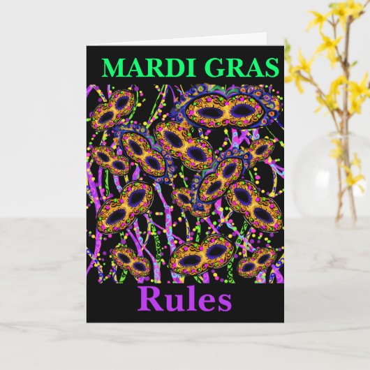 Mardi Gras Karte (Gelbe Blume)